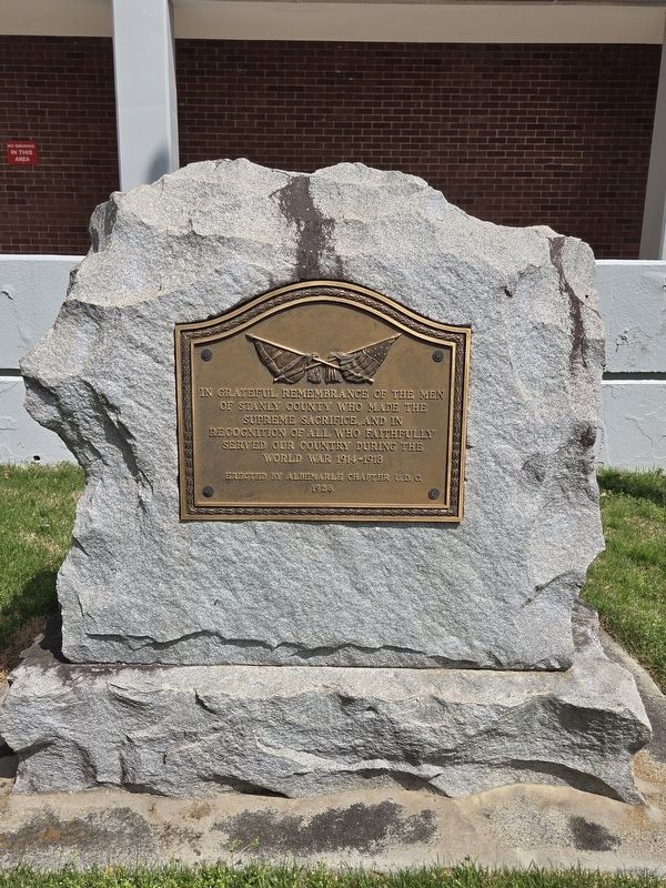 In Grateful Remembrance of the Men of Stanly County Marker image. Click for full size.