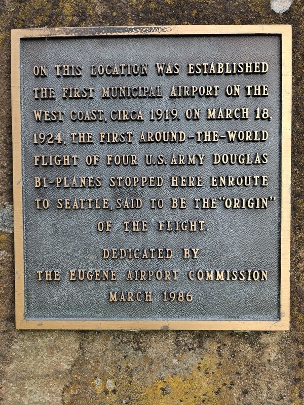 First municipal airport on the west coast Marker. Click for full size. First municipal airport on the west coast Marker image. Click for full size.