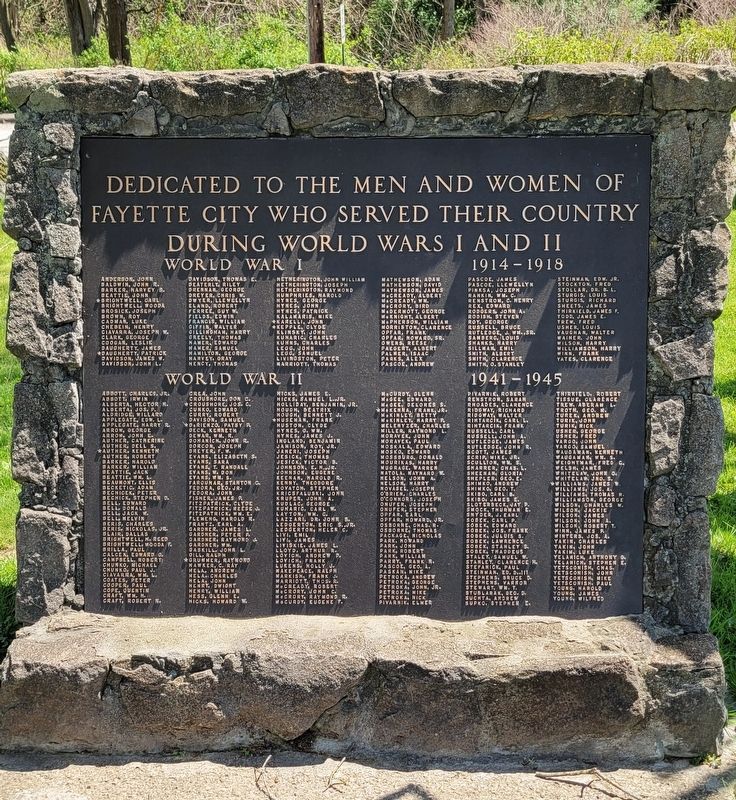 Fayette City War Memorial. Click for full size. Fayette City War Memorial image. Click for full size.