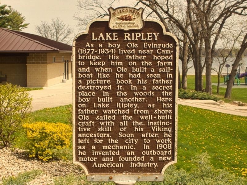 Lake Ripley Marker image. Click for full size.