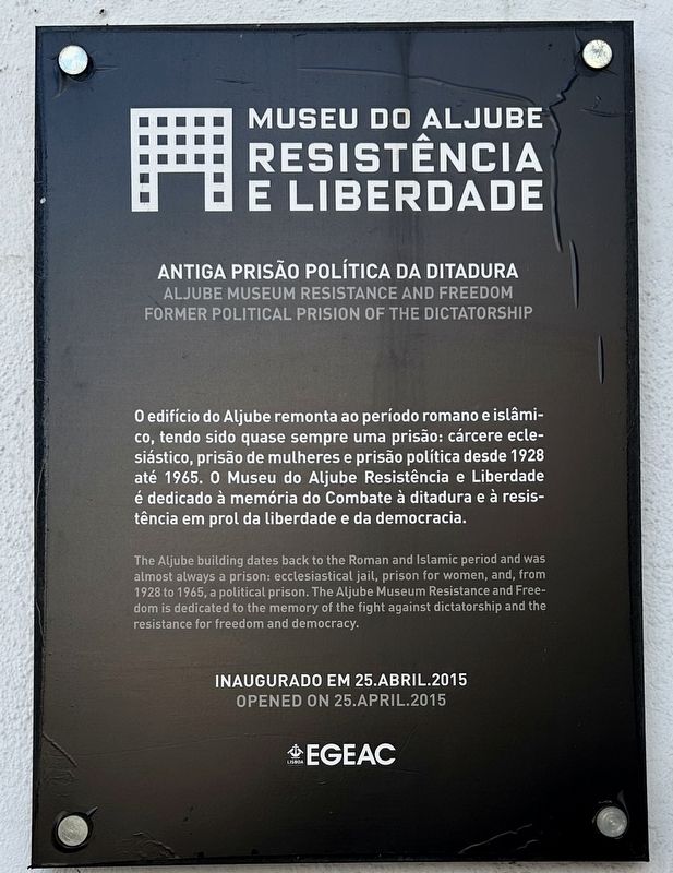 Antiga Prisáo Política / Former Political Prison Marker. Click for full size. Antiga Prisáo Política / Former Political Prison Marker image. Click for full size.