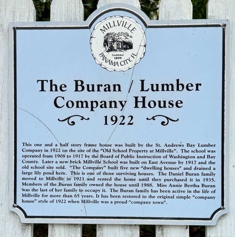 The Buran/Lumber Company House Marker image. Click for full size.