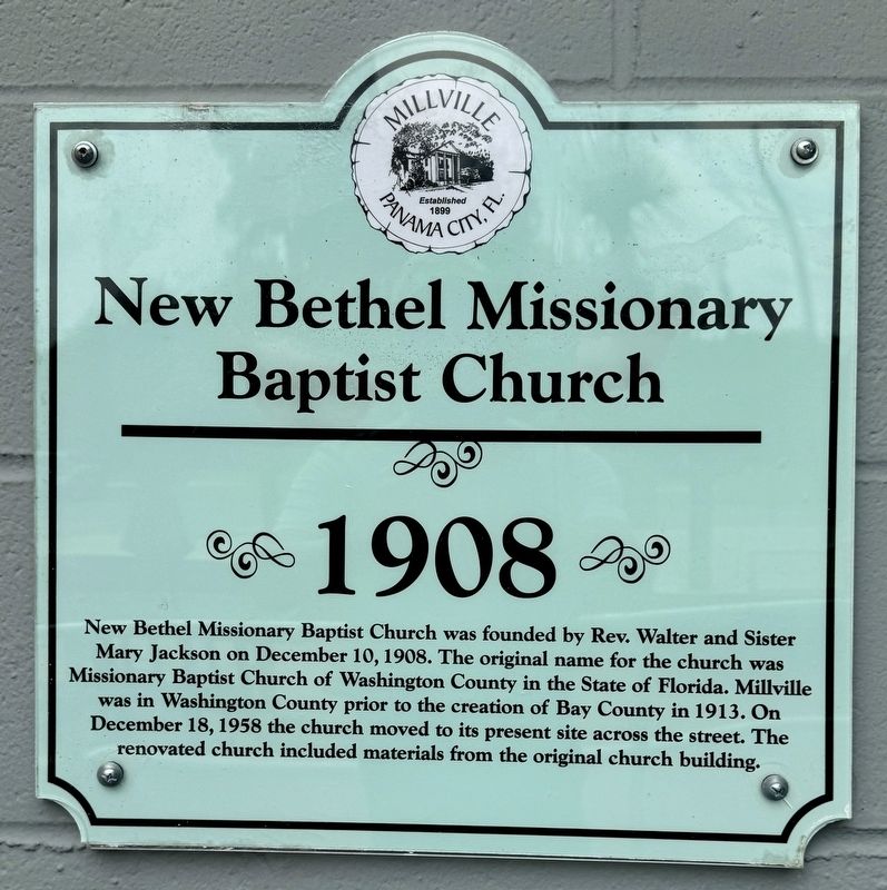 New Bethel Missionary Baptist Church Marker image. Click for full size.