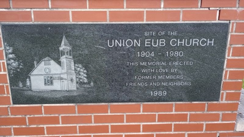 Site of the Union EUB Church Marker. Click for full size. Site of the Union EUB Church Marker image. Click for full size.