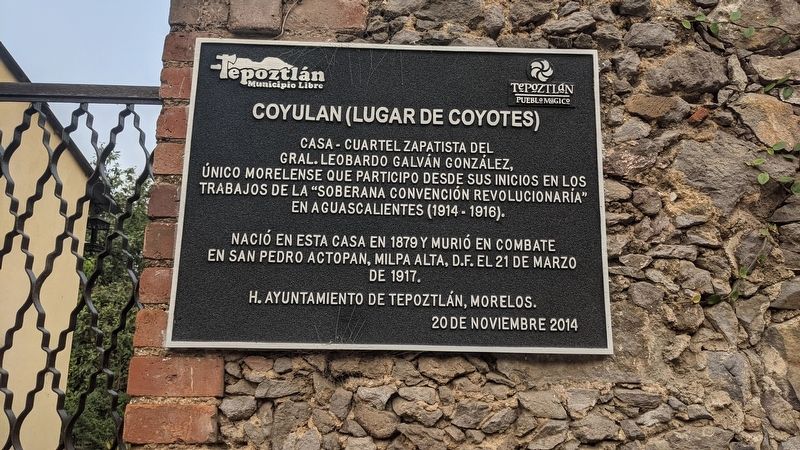 Coyulan (Lugar de Coyotes) Marker. Click for full size. Coyulan (Lugar de Coyotes) Marker image. Click for full size.