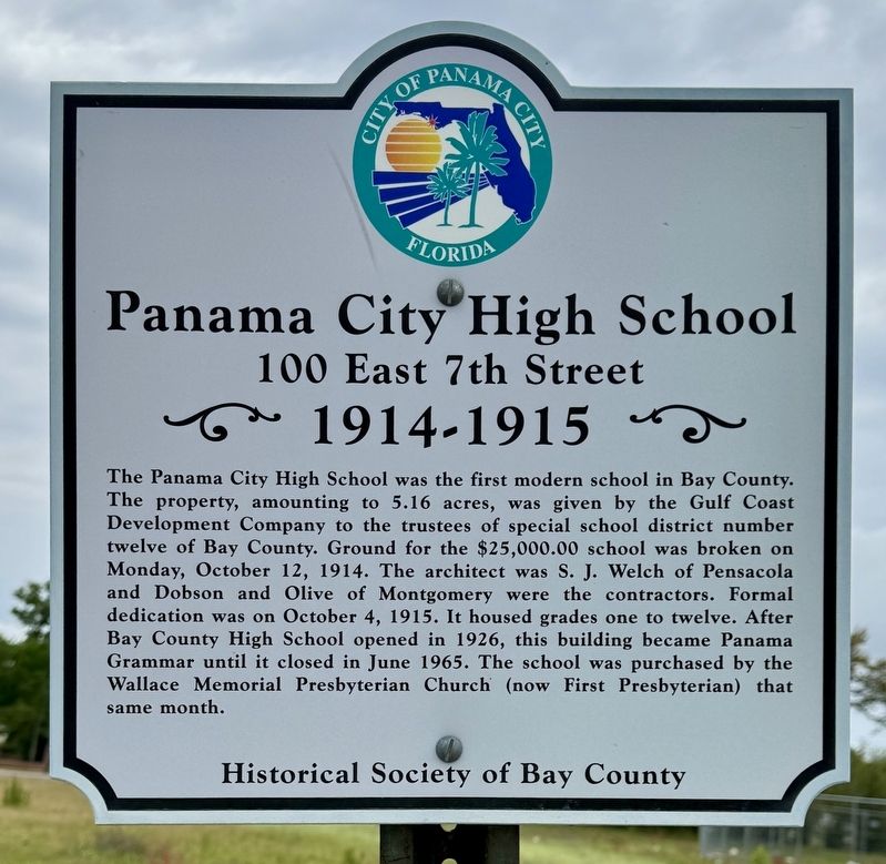Panama City High School Marker image. Click for full size.