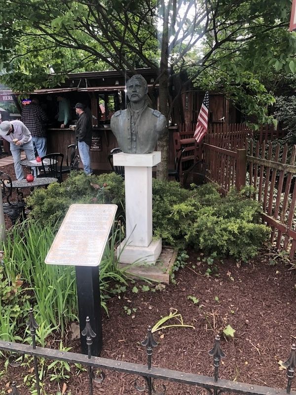 Historic Farnsworth House Inn (Circa 1810) Marker and statue of Elon Farnsworth image, Touch for more information