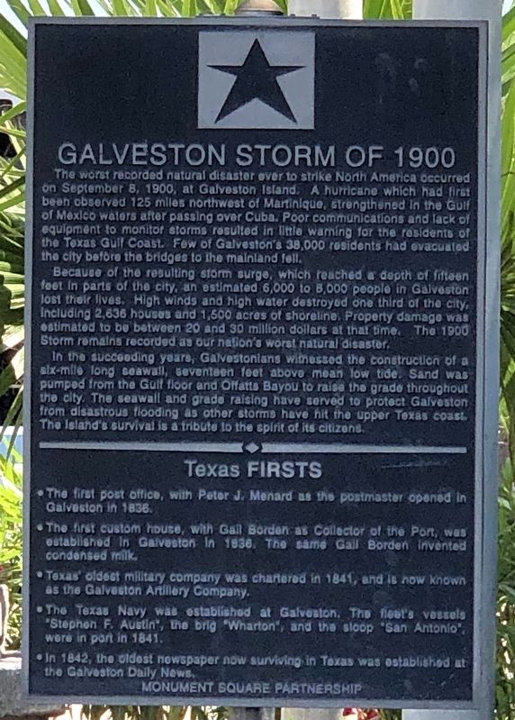 Galveston Storm of 1900 Marker image. Click for full size.
