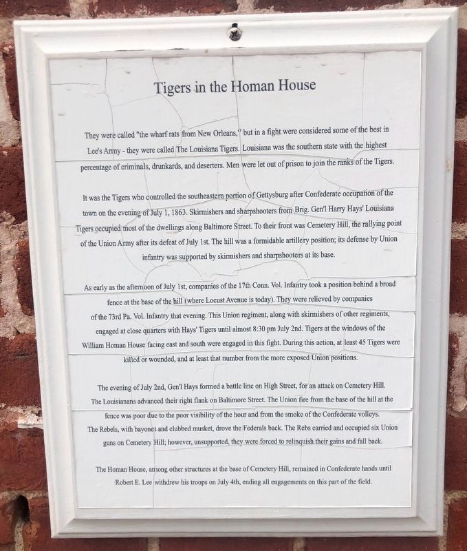 Tigers in the Homan House Marker. Click for full size. Tigers in the Homan House Marker image. Click for full size.
