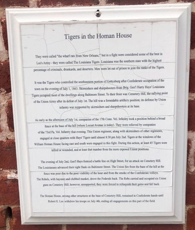 Tigers in the Homan House Marker image. Click for full size.