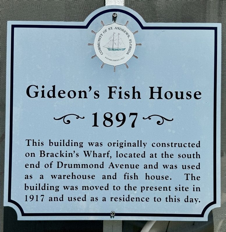 Gideons Fish House Marker image. Click for full size.