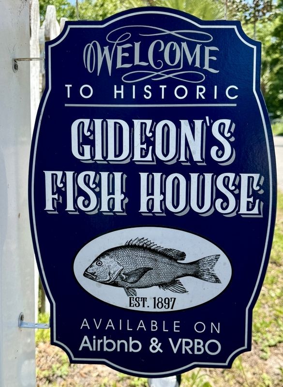 Gideon’s Fish House sign. Click for full size. Gideon’s Fish House sign image. Click for full size.