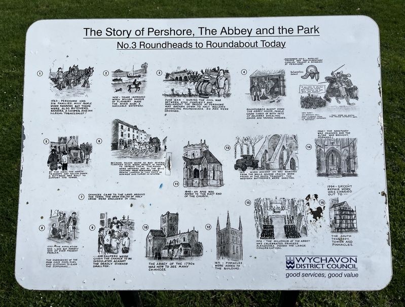 The Story of Pershore, The Abbey and the Park Marker image. Click for full size.