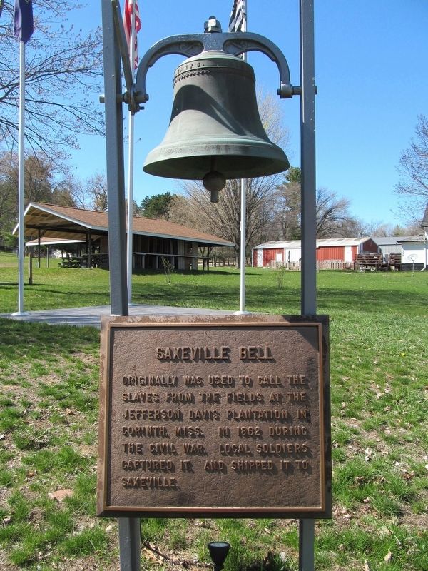 Saxeville Bell Marker image. Click for full size.