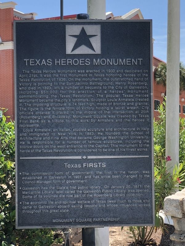 Texas Heroes Monument Marker image. Click for full size.