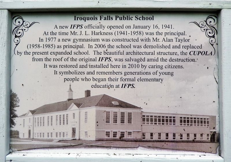Iroquois Falls Public School Marker image. Click for full size.