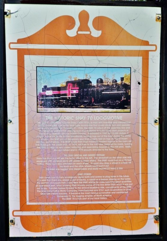 The Historic Shay 70 Locomotive Marker image. Click for full size.