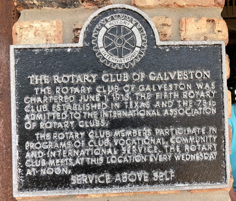 The Rotary Club of Galveston Marker image. Click for full size.