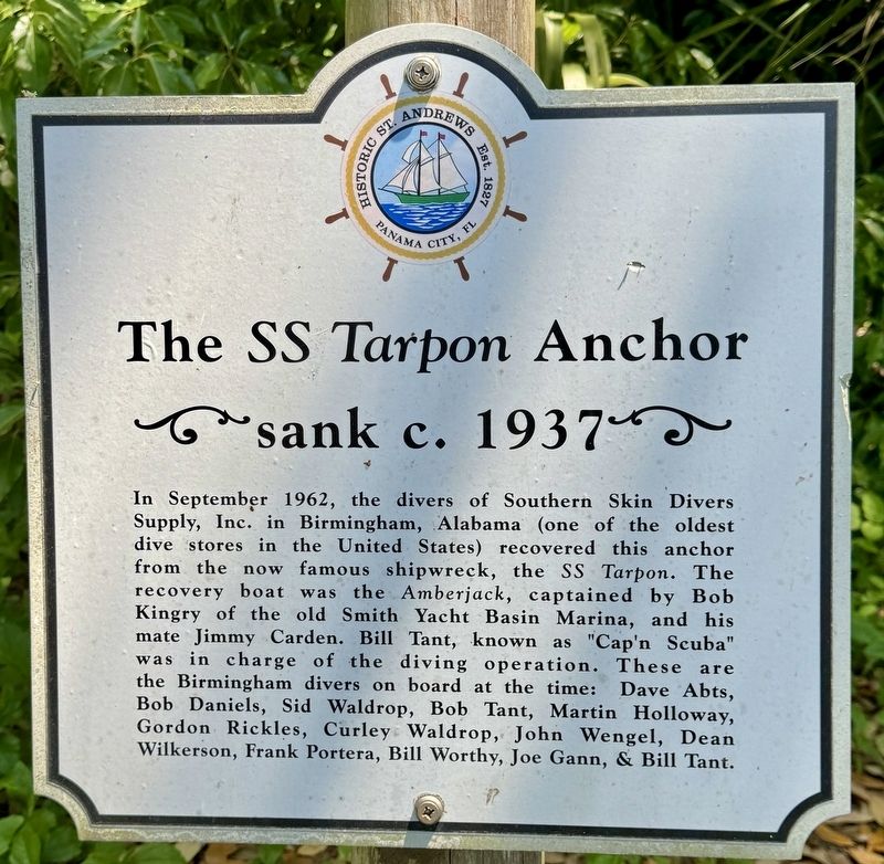 The SS Tarpon Anchor Marker image. Click for full size.
