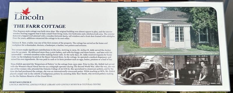 The Farr cottage Marker. Click for full size. The Farr cottage Marker image. Click for full size.
