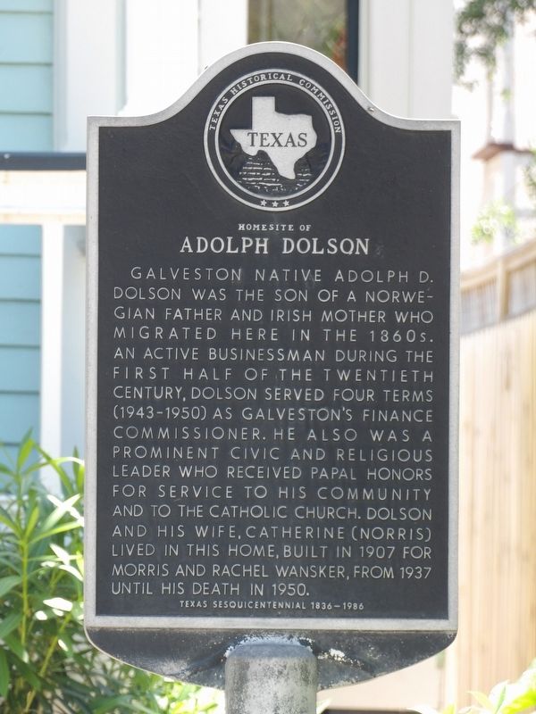 Homesite of Adolph Dolson Marker image. Click for full size.