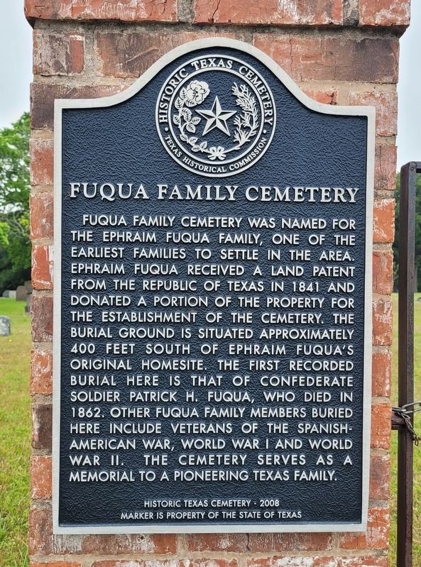 Fuqua Family Cemetery Marker image. Click for full size.