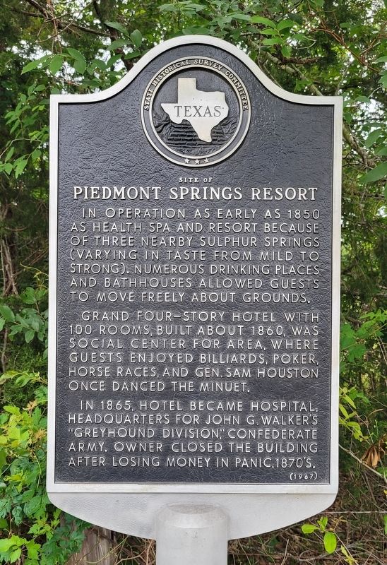 Site of Piedmont Springs Resort Marker image. Click for full size.