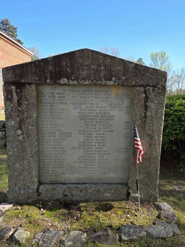 Revolutionary Soldiers of Catholic Presbyterian Church Marker image. Click for full size.