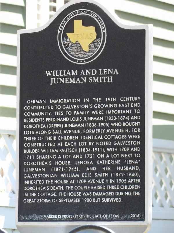 William and Lena Juneman Smith Marker image. Click for full size.