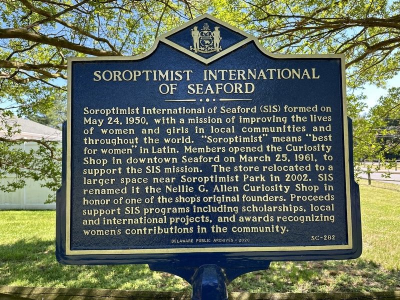 Soroptimist International of Seaford Marker. Click for full size. Soroptimist International of Seaford Marker image. Click for full size.
