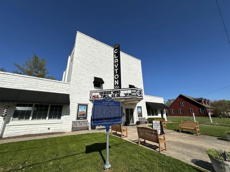 The Clayton Theatre Marker wide view image. Click for full size.