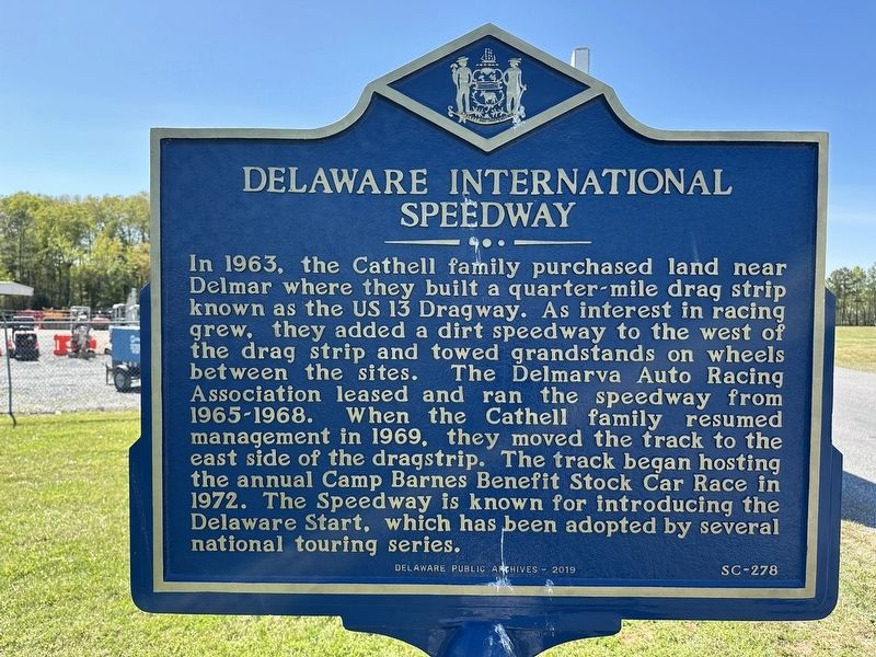 Delaware International Speedway Marker image. Click for full size.