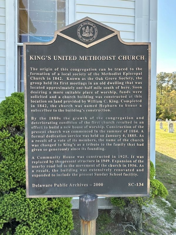 King's United Methodist Church Marker image. Click for full size.