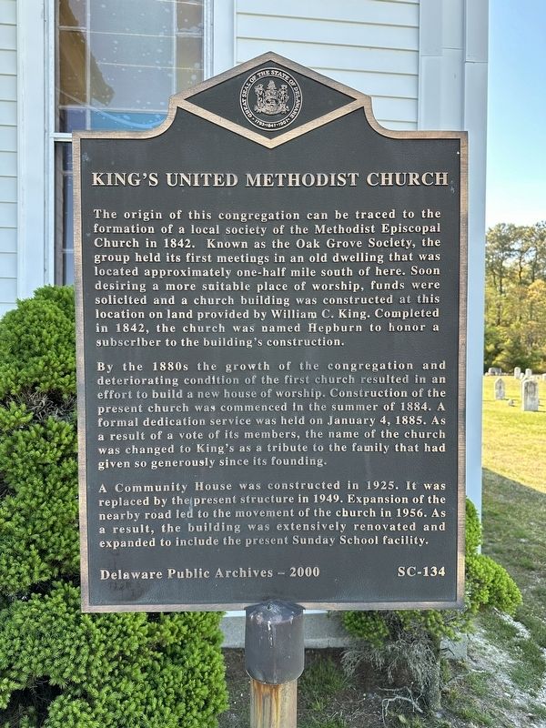 King's United Methodist Church Marker. Click for full size. King's United Methodist Church Marker image. Click for full size.