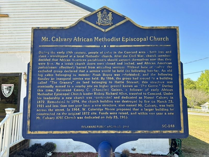 Mt. Calvary African Methodist Episcopal Church Marker image. Click for full size.