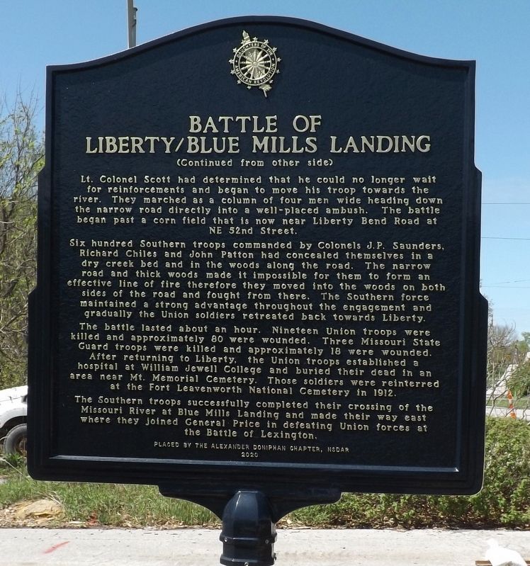 Battle of Liberty / Blue Mills Landing Marker image. Click for full size.