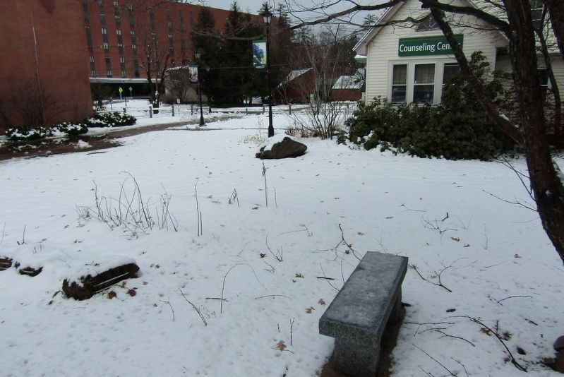 Marker on the boulder next to the Counseling Center image. Click for full size.