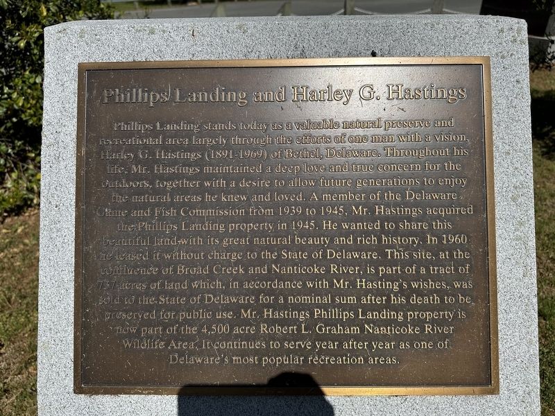Phillips Landing and Harley G. Hastings Marker image. Click for full size.