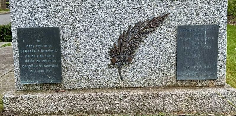 Auschwitz III Concentration Camp Memorial - plaques on plinth. Click for full size. Auschwitz III Concentration Camp Memorial - plaques on plinth image. Click for full size.