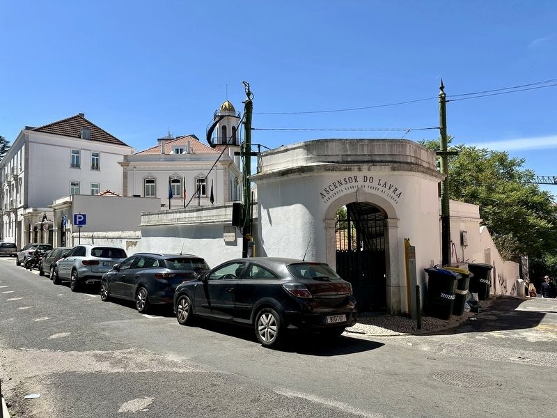 Ascensor do Lavra / The Lavra Funicular Marker - wide view image. Click for full size.
