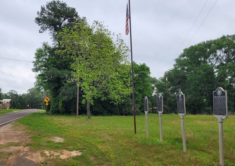 The Site of Old Town of Augusta Marker is the second marker from the left side. image. Click for full size.