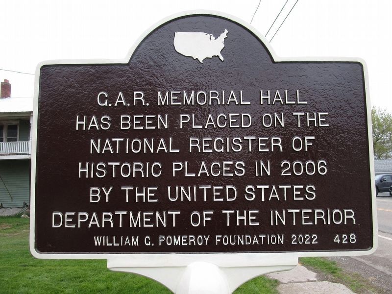 G.A.R. Memorial Hall Marker. Click for full size. G.A.R. Memorial Hall Marker image. Click for full size.