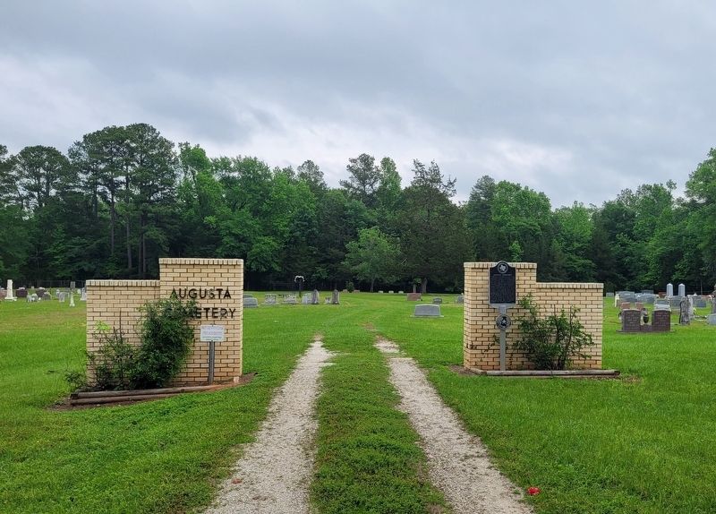 The entrance to the Augusta Cemetery and Marker image. Click for full size.