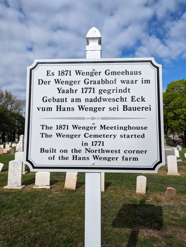 The 1871 Wenger Meetinghouse Marker image. Click for full size.