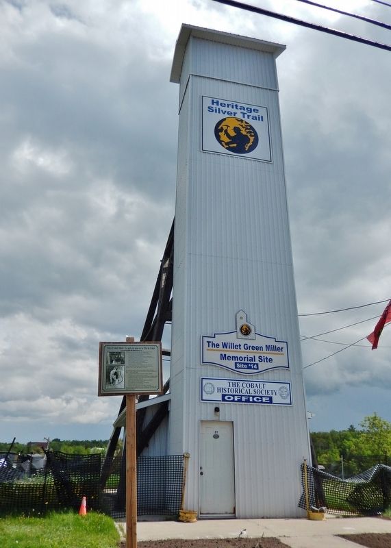 City of Cobalt Shaft / Le puits de mine de la Ville de Cobalt Marker image. Click for full size.