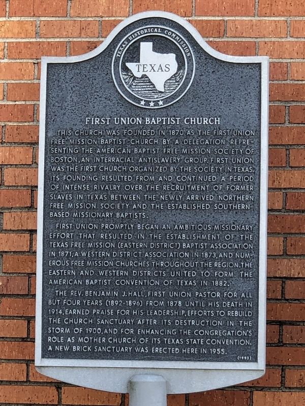 First Union Baptist Church Marker. Click for full size. First Union Baptist Church Marker image. Click for full size.