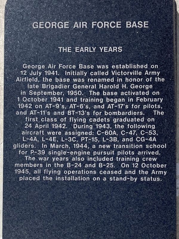 George Air Force Base Marker image. Click for full size.