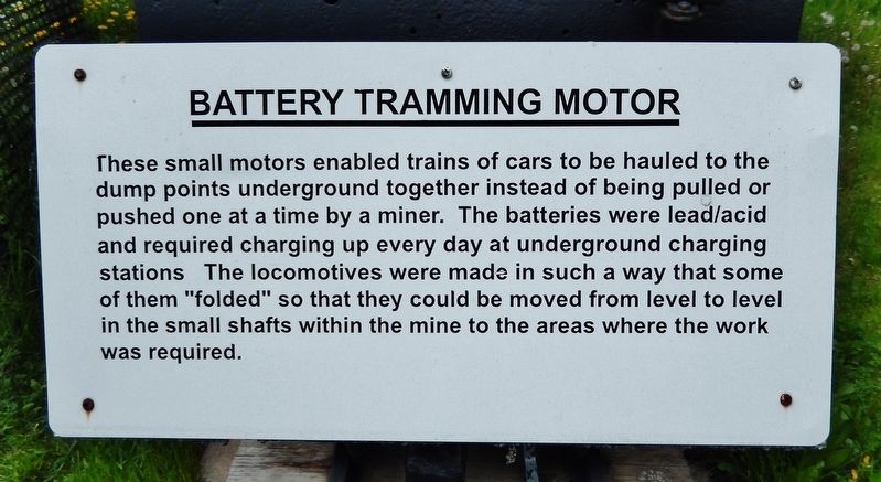 Battery Tramming Motor Marker image. Click for full size.