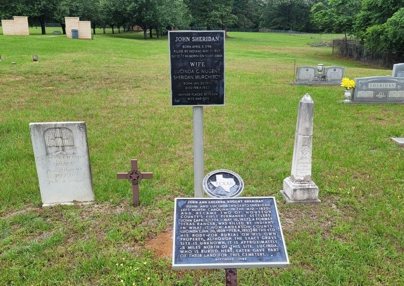 John and Lucinda Nugent Sheridan Marker. Click for full size. John and Lucinda Nugent Sheridan Marker image. Click for full size.