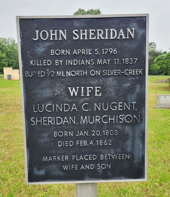 Secondary John and Lucinda Nugent Sheridan Marker image. Click for full size.